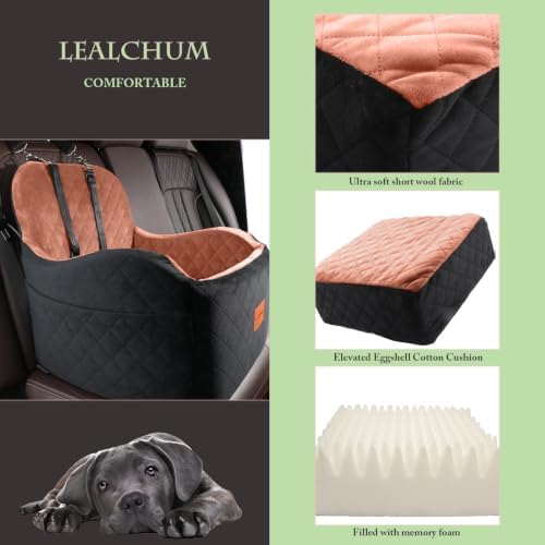 Lealchum Dog Booster Car Seat for S/M Dogs Up to 35lbs, Soft 6in Elevated - Image 3