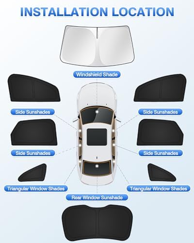 Canvcle Sunshades for Ford Edge 2015-2024 Accessories Windshield Sun Shade Side - Image 5
