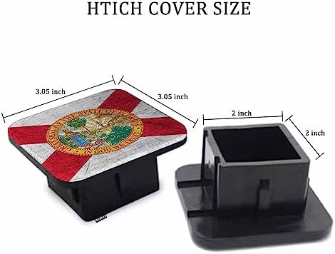 Hitch Receiver Cover Florida Flag, Grunge Florida State Flag 2" Compatible - Image 2