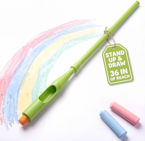 Sidewalk Chalk Holder for Kids and Toddlers – Stand-Up Outdoor Chalk Stick by WalkieChalk