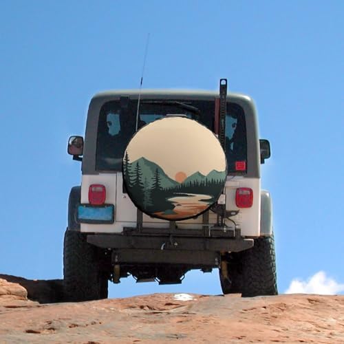 Mountain Adventure Heavy Duty Spare Tire Cover Watercolor Nature Landscape - Image 5