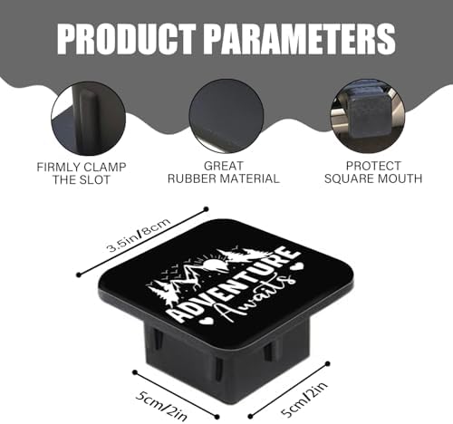 Trailer Hitch Cover, Adventure Awaits Mountain Sunse Hitch Cover Rubber Towing - Image 3