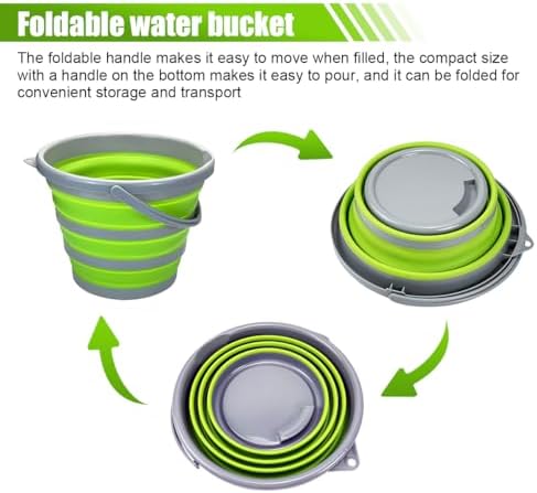 Collapsible Bucket with 3-in-1 Car Wash Mitt, Coral Velvet & Chenille Wash Mitt - Image 3