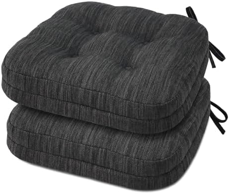 Shinnwa Dining Chair Cushions Set of 2, Dual-Layer Memory Foam Kitchen Chair by Shinnwa