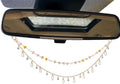 Rear View Mirror Charm Gold Yellow Zircon Double Chain Car Decor by LuneClat