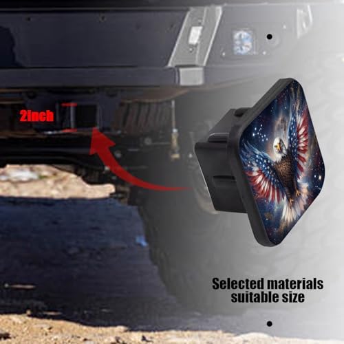 Trailer Hitch Cover, American Flag Eagle Hitch Cover Rubber Towing Hitch Plug - Image 6