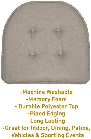 Sweet Home Collection Chair Cushion Memory Foam Pads Tufted Slip Non Skid - Image 3