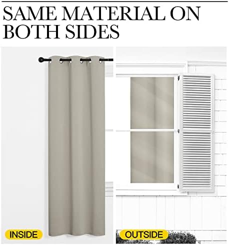 NICETOWN Natural Room Darkening Curtains 108" Long - Image 6