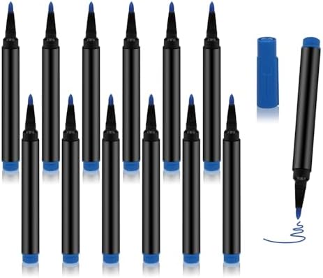 12 PCS Dark blue Liquid Chalk Markers Wet or Dry Erase Fine Tip Neon Pens by Unknown