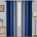 SimpleHome Ombre Royal Blue to Grey White Curtains by SimpleHome
