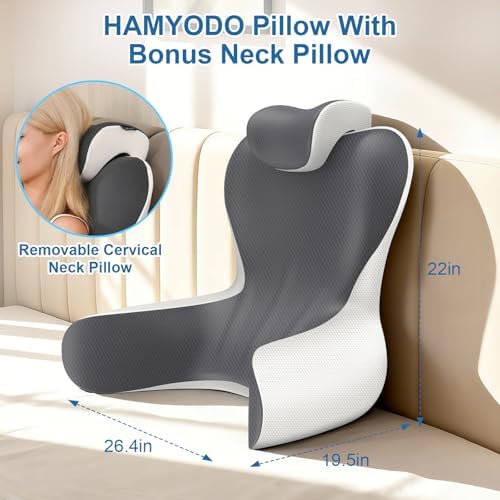 22" XL Reading Pillow Sitting in Bed, Back Support & Armrests - Image 5