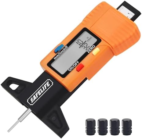 SAFELIFE Digital Tire Tread Depth Gauge, 3 Modes-Fractional Inch, Decimal Inch by SAFELIFE