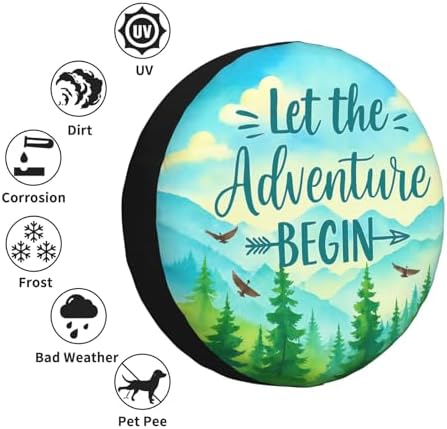 Adventure Spare Tire Cover Weatherproof Wheel Protectors Universal Wheel Covers - Image 5
