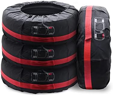 4PCS Tire Cover, Seasonal Tire Totes, Polyester Wheel Tires Storage Bags by Geloo