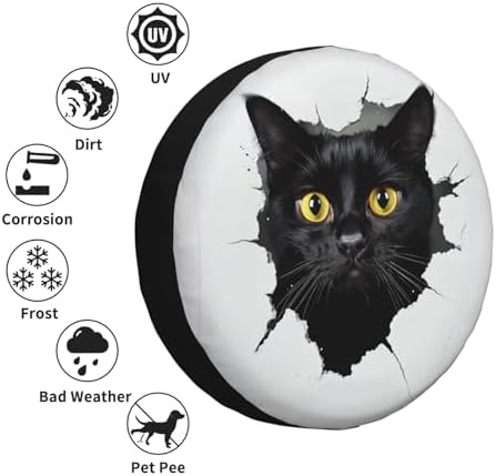 Black Cat Funny Spare Tire Cover Wheel Protectors - Image 5