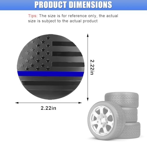 4PCS 56mm American Flag Wheel Hub Center Cap Sticker - Image 2