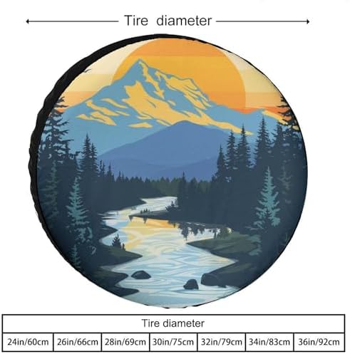 Mountain Adventure Camper Spare Tire Cover Mountain Forest Wheel Protectors - Image 2
