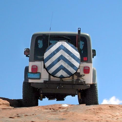 Blue and White Chevron Spare Tire Cover Modern Chevron Wheel Tire Covers - Image 5