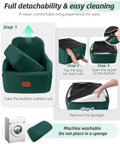 Lealchum Dog Booster Car Seat for Small/Medium Dogs, 6in Elevated Cushion - Image 5