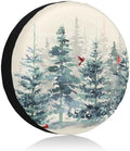 Winter Teal Blue Pine Tree Spare Tire Cover Red Bird Decor Waterproof Wheel by Unknown