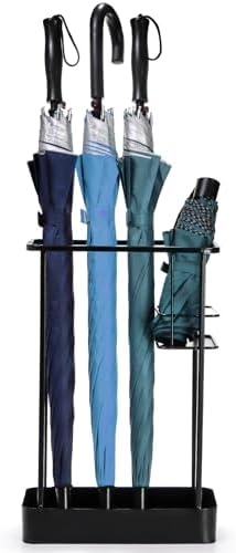 Metal Umbrella Stand, Rectangle Free Standing Holder by Mezchi