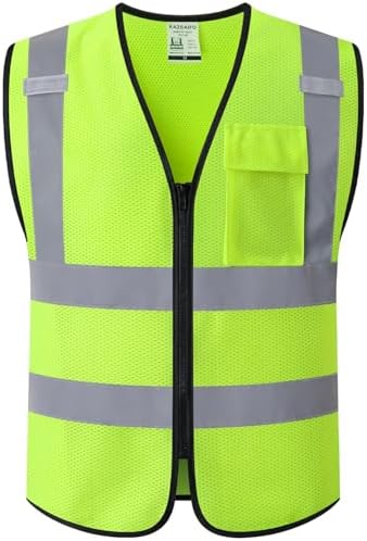 Hi Vis Reflective Safety Vest for Men by Kazsaifo
