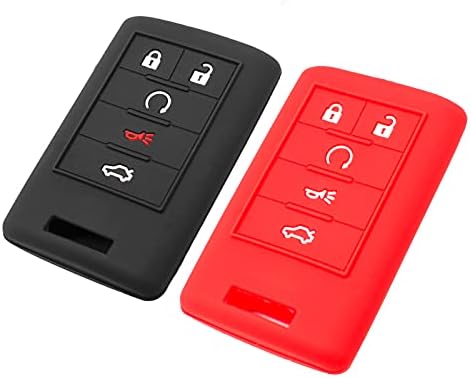 Silicone Key Fob Cover Fit for Cadillac ATS CTS DTS Escalade Escalade ESV SRX by EYANBIS
