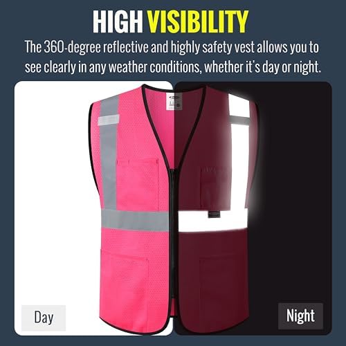 JKSafety Safety Vest for men women Hi Vis Vest - Image 2