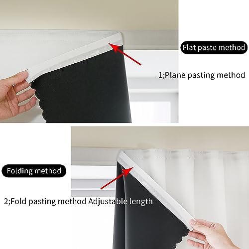 AJAZZ 100% Blackout Stick Curtain Portable Black Out Curtains Adhesive Curtains - Image 4
