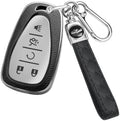 for Chevy Key Fob Cover, 5 Buttons TPU Leather Texture Key Cover by CARKEYCOVERforKERHXLE