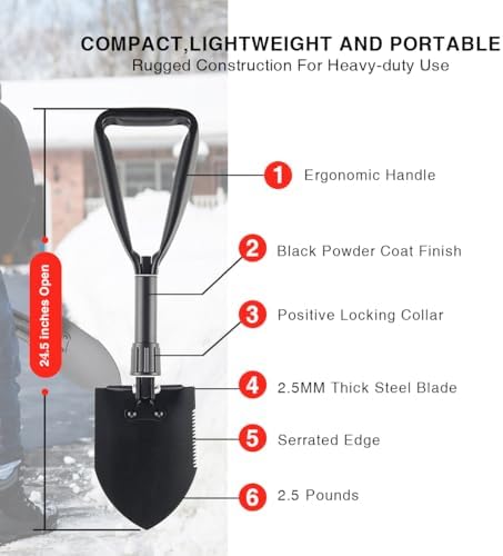 Folding Shovel, Collapsible Shovel - Image 3