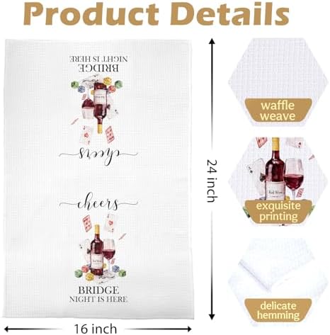 Bunco Bridge Wine Kitchen Towel - Image 5