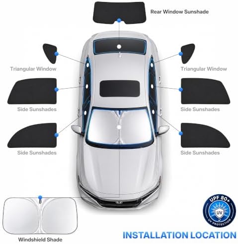 9PCS Car Window Shades for Honda Civic Sedan 2022-2025, Full Set Windshield - Image 6