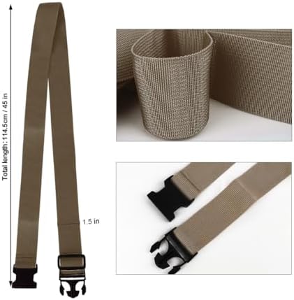 Luggage Straps for Suitcases, Travel Belt Multiple Connector, 2 Pack Brown - Image 2