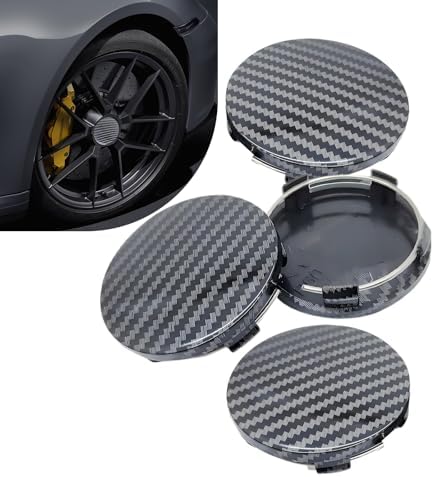 4PCS Car Wheel Hub Center Caps, 2.36" OD 2.2" ID Wheel Center Caps, Carbon by Unknown