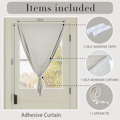 100% Blackout French Door Curtains, Room Darkening Shades Small Window Curtain - Image 6