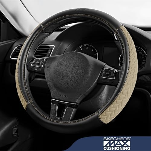 Skechers Steering Wheel Cover, Max Cushioning Leather Steering Wheel Cover - Image 2
