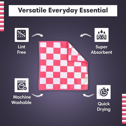 Double-Sided Microfiber Washcloths, Waffle Weave Kitchen Washcloths - Image 4