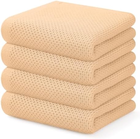 Kitinjoy 100% Cotton Waffle 4-Pack Kitchen Towels by Kitinjoy