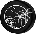 Ocean Wave Coconut Trees Spare Tire Cover Dust-Proof Wheel Tire Cover Fit by Foruidea