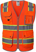 JKSafety Safety Vest for Men Women Reflective Hi Vis JK100 Orange 2XL by JKSafety