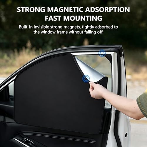 4 PCS Car Side Window Sun Shade, Sunproof Heat Insulation Car Window Shades - Image 4
