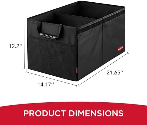 Rubbermaid Car Organizer, Collapsible Trunk Organizer, 2 Compartments - Image 5