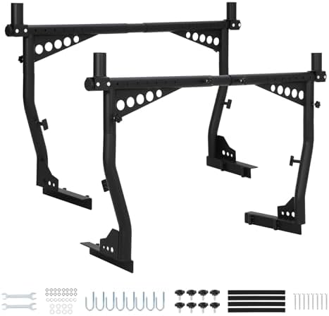 Adjustable Steel Truck Ladder Rack, 1000 Lbs Capacity, Pick-Up Truck Bed Ladder by Hipicute