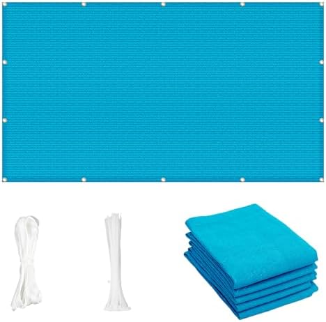 Sun Shade Cloth with Grommets, Turquoise Blue by CoolArea