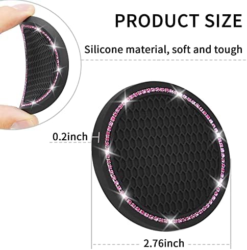 4 Pack Car Coasters, Universal Vehicle Bling Car Coaster, Cute Rhinestone - Image 5