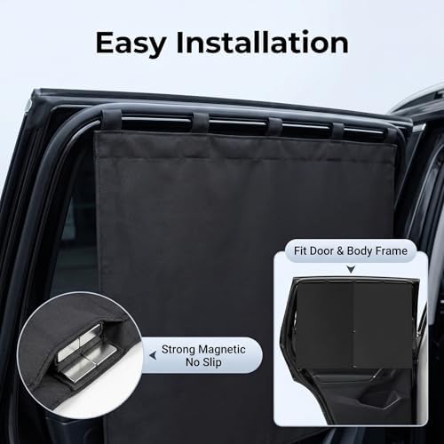 2Pack Car Side Window Curtain Sun Shade, Car Window Shade, Double Layer Sun - Image 6