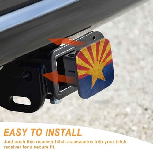 2 Inch Retro Arizona State Flag Trailer Hitch Cover Rubber Receiver Tube Plug - Image 4