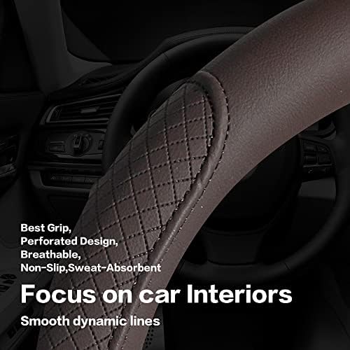 Microfiber Leather Steering Wheel Cover - Image 5