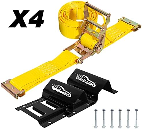 Vehicle Wheel Chock Tie Down kit 4500lb Break Strength-4 Pack 2" x9' E Track - Image 7